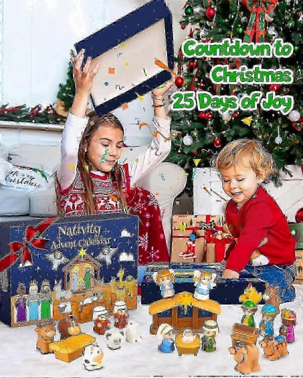 Julekalender 2026 for barn, julefortelling julekrybbe kristen adventskalender for småbarn, barn, gutter, jenter
