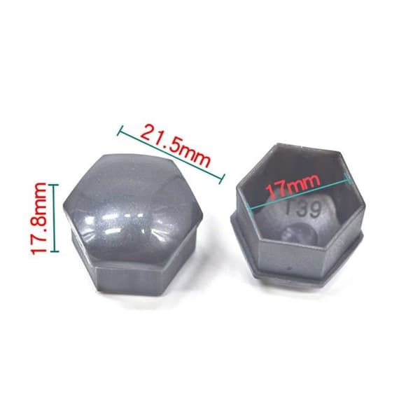 17 mm mutterdeksel, 20 stk 17 mm boltmutterdeksler, sekskantede beskyttelseshetter for hjulmuttere (grå)