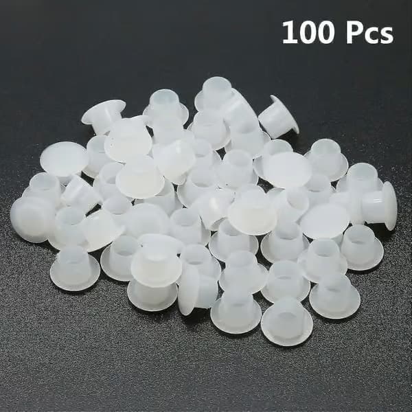 100 stk. 8mm hvide plastpropper hulpropper snap-lås 2026THO