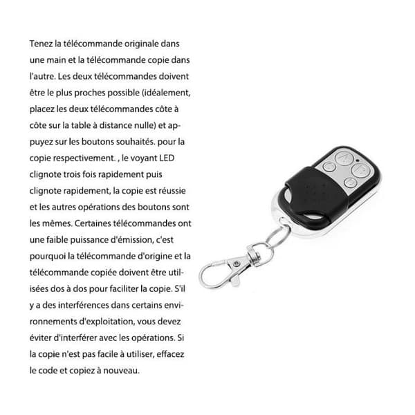 Sæt med 3 universelle 433,92 MHz fjernbetjeninger med fast kode til porte - 4 koder, sort