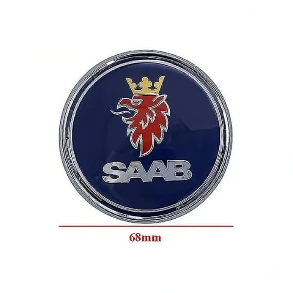 2 sorte Saab-logoer til motorhjelm og bagklap, 68 mm