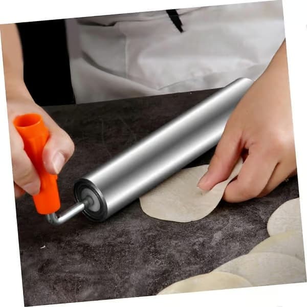 Kjevle i rustfritt stål, non-stick kjevle for baking av bakverk, pizza, dumplings, slitesterk