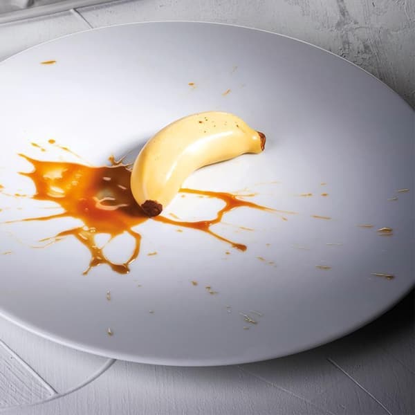 3D Banan silikonform for baking - 12-hulls kakeform for mousse, sjokolade, gelé og desserter, BPA-fritt fleksibelt brett