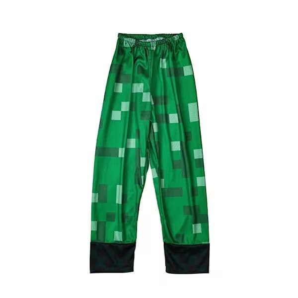 QD-Minecraft Creeper-pikseldrakt for gutter, Halloween-kostyme for barn L