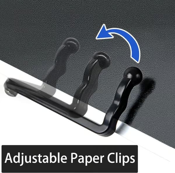 Bogstativ til læsning, ergonomisk justerbart bogstativ til skrivebord, kogebogsstativ med fleksible papirclips