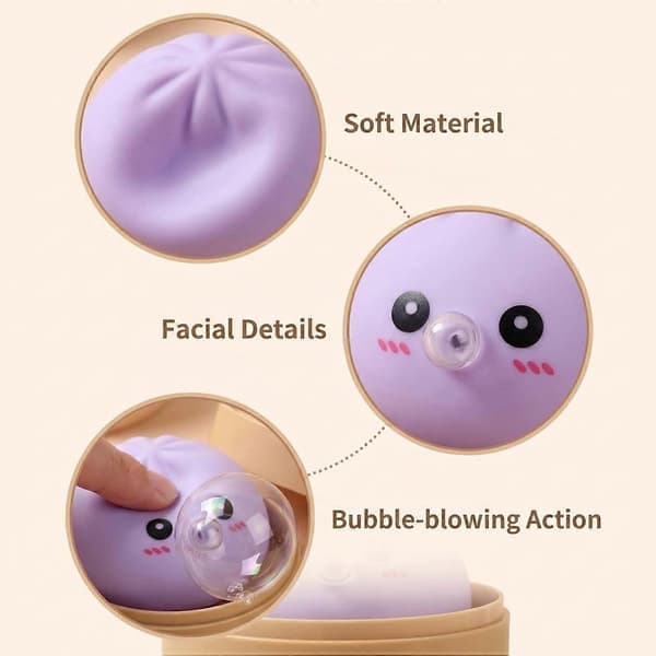 Dumpling Squishy Legetøj, Bobleblæsende Bao Bun Squeeze Langsomt Stigende Hvidt Squeeze Legetøj, Blødt Afslappende Squeeze Legetøj til Afstressning, Hvid