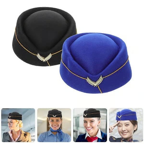 stewardessehatt flyvertinnehatt uniform sceneopptreden kostymefest dame elegant design beret-stil