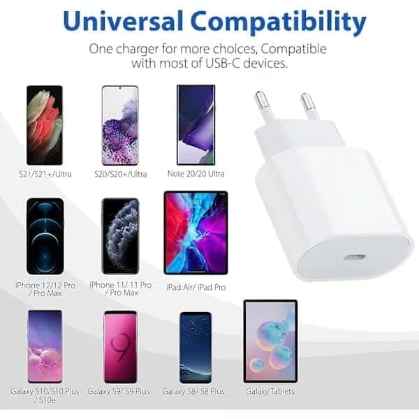 1 - Pack - Iphone-laddare - Snabbladdare - Adapter + 2m Kabel 20W Lightning Vit 1 - Pack Iphone (NT) 1-pack Lightning