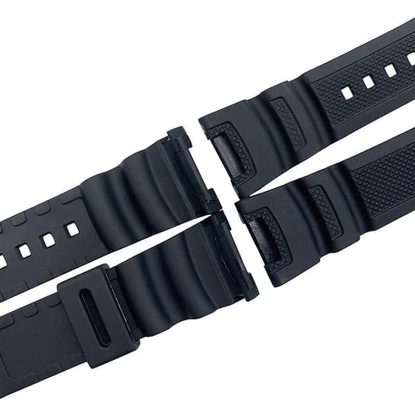 Justerbart silikonarmband med ögla för Casio SGW-100-serien Black