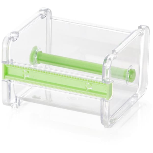 Sett med 2 multi-transparente kontortapedispensere, teipkutter