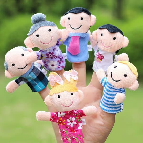 6 st/set Familj fingerdockor set Mini plysch babyleksak fingerdockor leksaker present 6 st/set