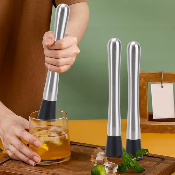 4-pak cocktail muddlere 304 rustfrit stål frugtknuser 9,8\" lang isknuser til barfest og hjem