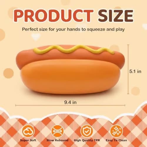 Jumbo Squishy Pølse i brød – Kolossal klembar leke for angstlindring