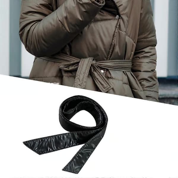 Vinter vatteret dunjakke til kvinder erstatningsbælte bælte dame 180 cm taljebånd Glossy Black