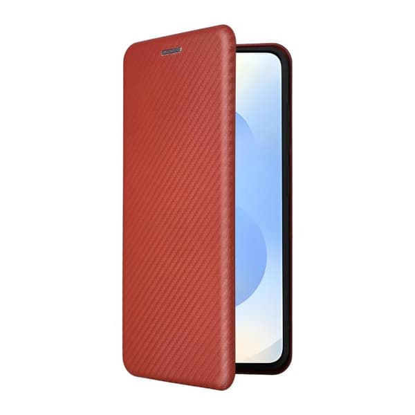 Samsung Galaxy S26 5G-deksel med karbonfibertekstur - Flip-deksel Brun