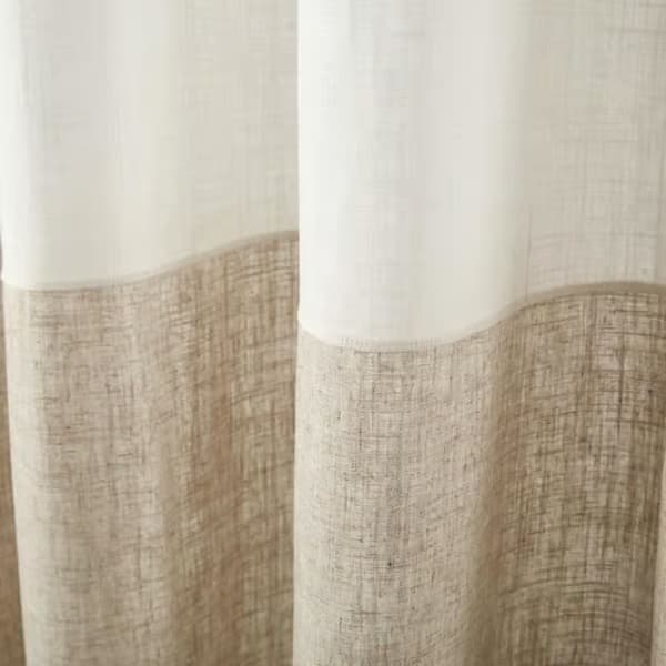 Gardiner, 2-pack, heminredning, vardagsrum, sovrum, minimalistiska mörkläggningsgardiner i linne - 132x244cm - öljetter