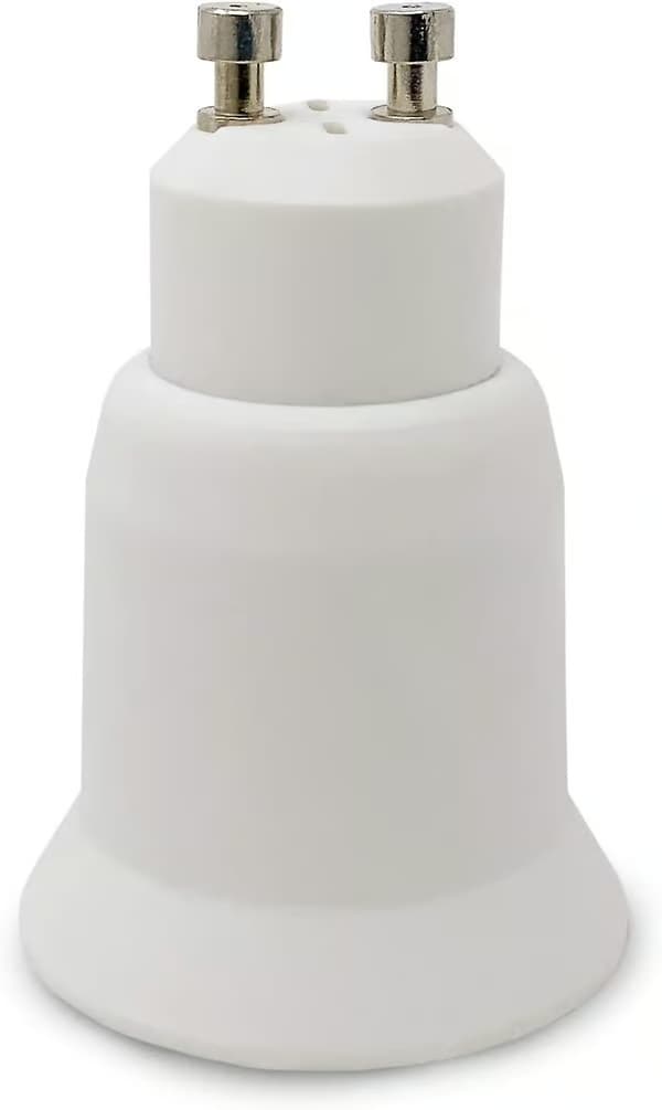 Lampefotadapter Hvit GU10 til E27 sokkeladapter for lavenergi halogen LED-lyskilde