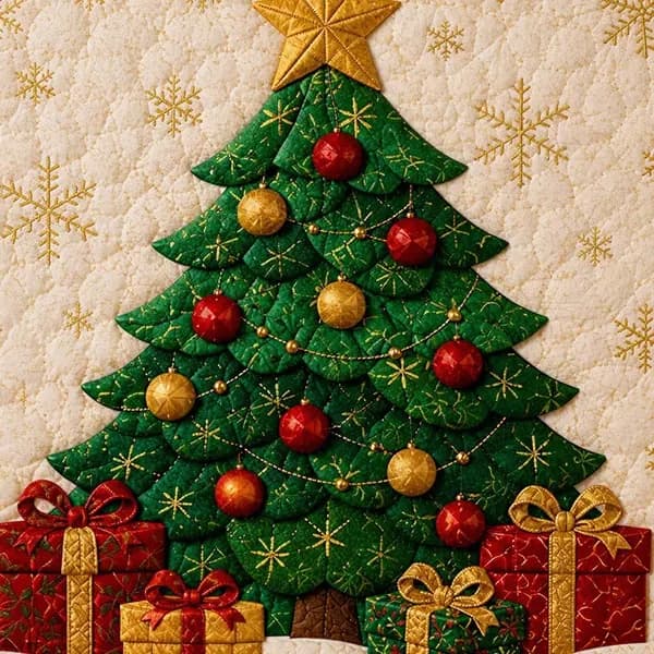 Kinusaiga Stofkunst-sæt | DIY 3D Jule-stofkunst-sæt til voksne Christmas Tree