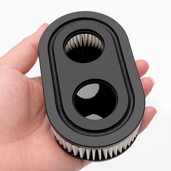 Sett med 2 luftfiltre til gressklippere kompatible med Briggs & Stratton 798452 (110×68×35 mm, Ø28 mm)