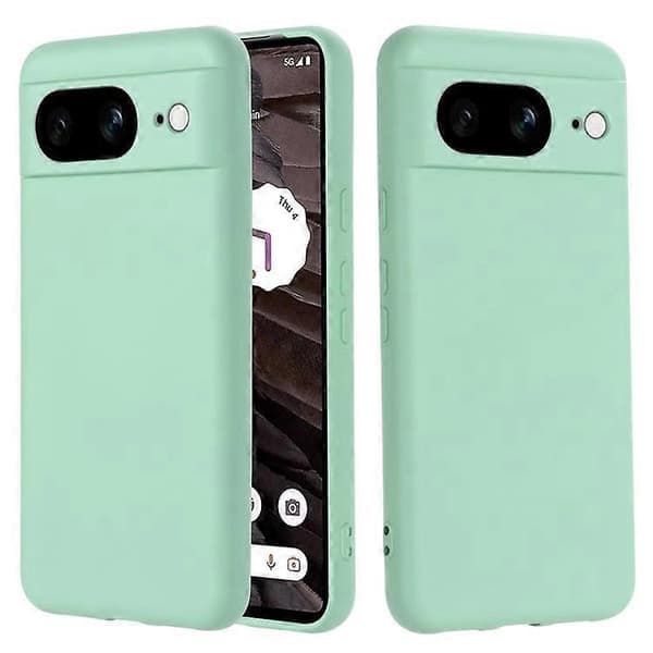 Kompatibel med Google Pixel 8 Anti-Fingeravtryck Mobilskal Flytande Silikon+Mjukt Foder Telefonfodral Baksida Green