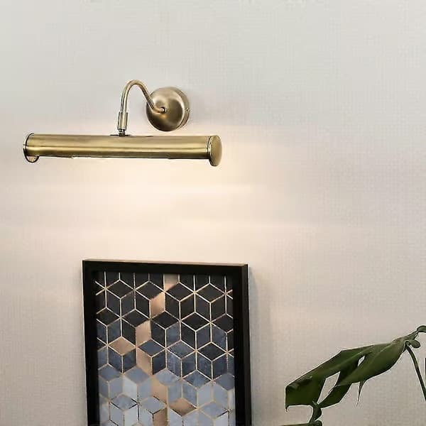 Moderne justerbar dobbel bildevegglampe i antikk messingfinish