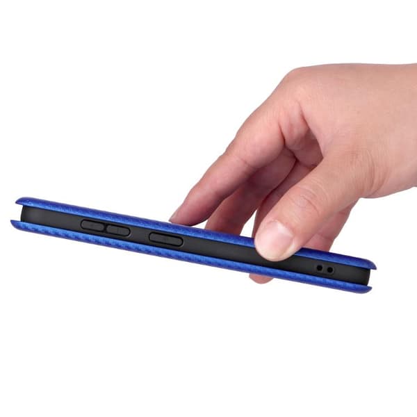 Samsung Galaxy S26 5G Fodral med kolfibertextur - Flipfodral Blå