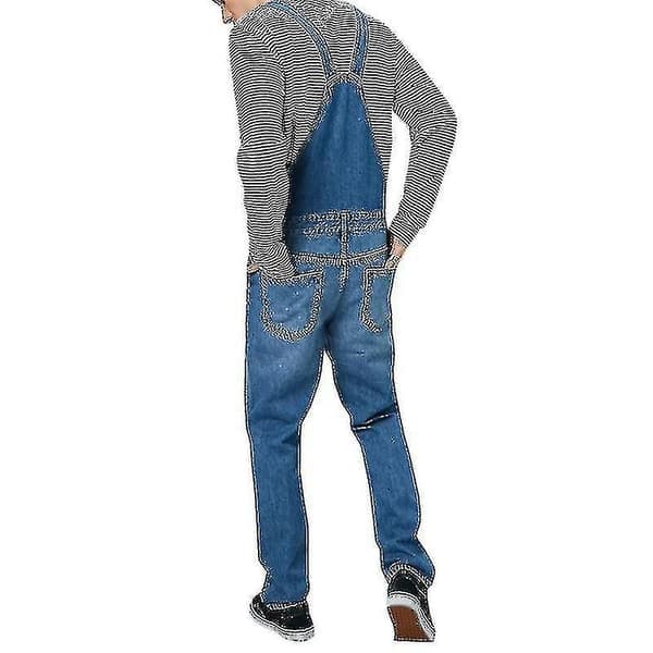 Jeansbyxor för män Denimoveraller Arbetsbyxor Dark Blue 3XL