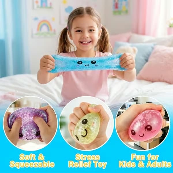 4 stk. Dumpling-klemleke, Dumpling Squishy blinkende dumpling-stressball, Dumpling-klemleke for stress- og angstlindring for barn og voksne