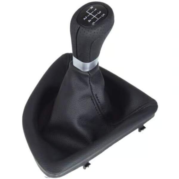 A277-1 Perforeret læder gearknop, sort, 6 gear, kompatibel med BMW 1-serie E81 E82 E87 E88, udskiftningsknop, Plug and Play