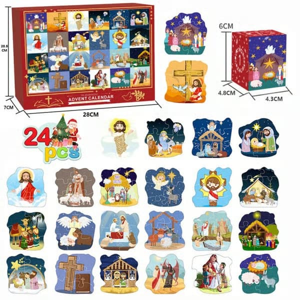 Jule-blindboks nedtellingskalender puslespill julekalender GL-110