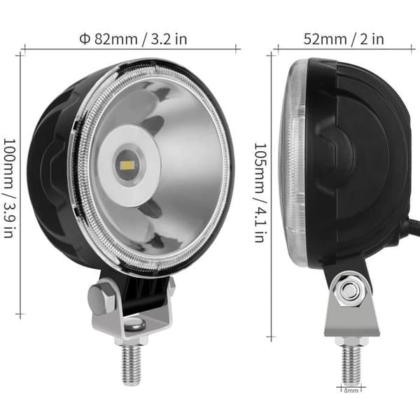 2 stk 3 tommers hvitt LED arbeidslys 12V 24V LED spotlight ekstra tåkelys maritim traktor