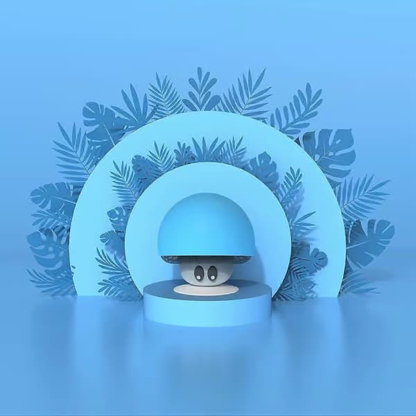 Mushroom Mob vanntett Bluetooth-høyttaler | Kraftig lyd | Multifunksjonell | Kan festes overalt | Gaveidé