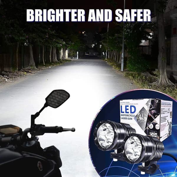 Motorsykkel frontlys LED ekstra lys, 40w runde LED frontlykter for motorsykkel tåkelys projektor LED frontlys ekstra frontlys 12v-24v
