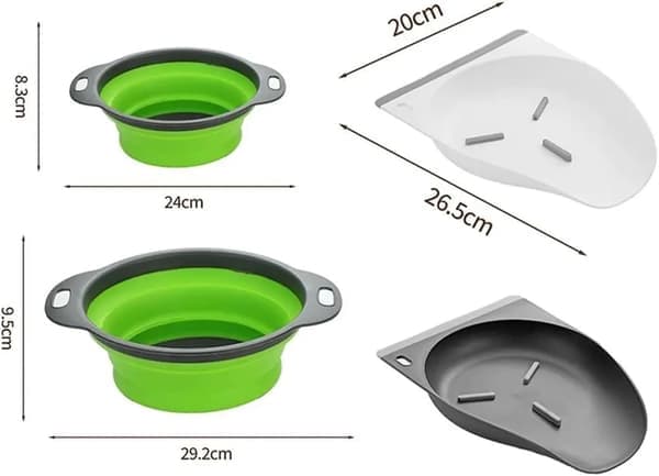 Stor sammenklappelig madsi-kurv til vaske, perfekt til 3-delte sæt - en pladsbesparende madsi med sidedræn og lukket design.
