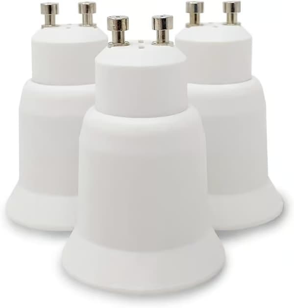 Lampefodsadapter Hvid GU10 til E27 baseadapter til lavenergi halogen LED-lyskilde