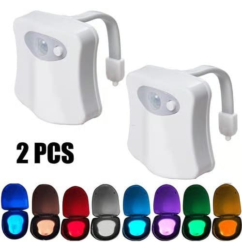 Bevegelsessensor LED-toalettlys med 8 farger