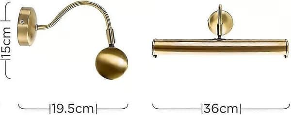 Moderne justerbar dobbel bildevegglampe i antikk messingfinish