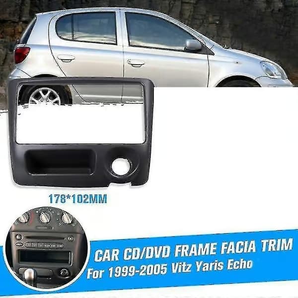 2 DIN bilradio-panel kompatibel med Toyota Yaris Echo Vitz 1999-2005-m.3880