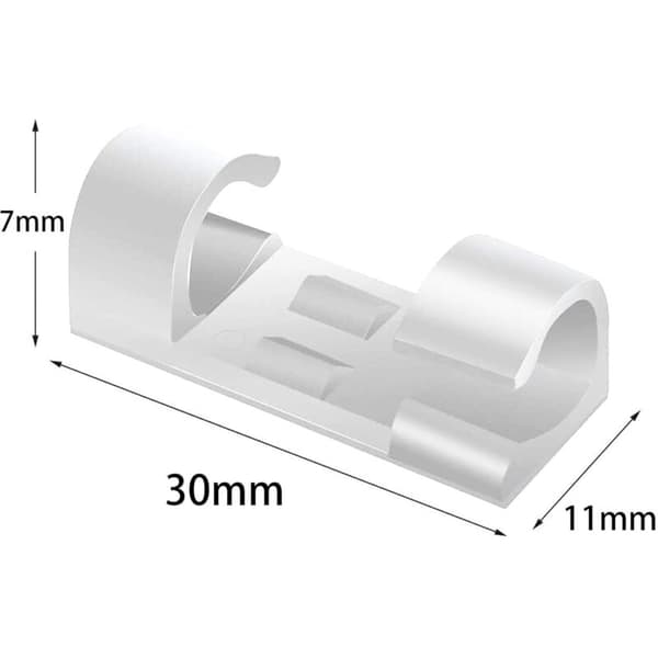 20 selvklebende kabelklemmer, kabelhåndteringsklemmer, for