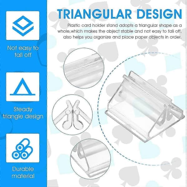 48 STK Plastkortstativ Klart Spillkortstativ Display, Spillbrikkeholder
