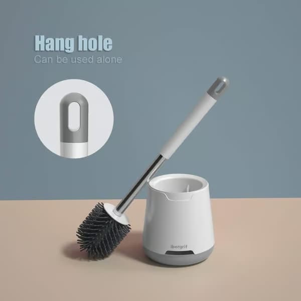 WC-harja ja teline (WC-harja ja pidike, silikoni), valkoinen 1 pc