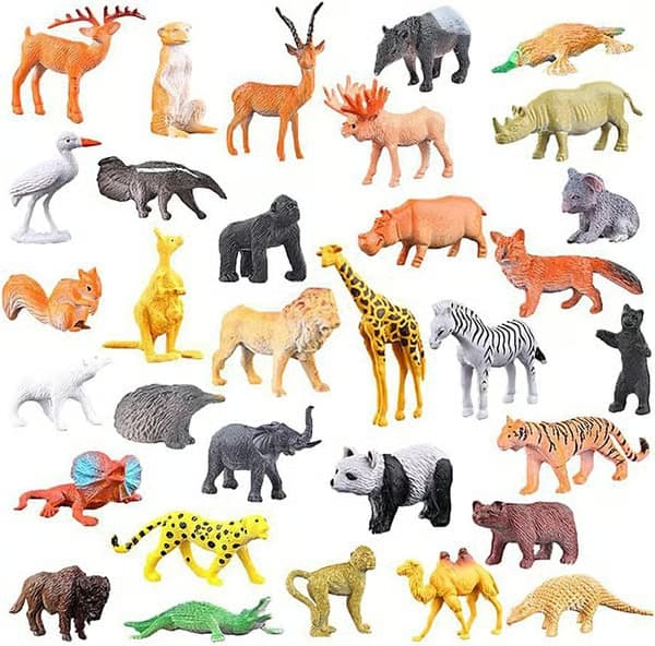 2026 Dyre-tema julekalender til børn med 32 realistiske dyrefigurer