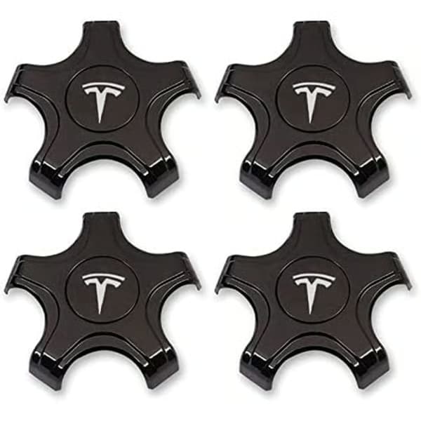 4-pakning sort og hvit Tesla Model 3 hjulkapsler for Aero-felger