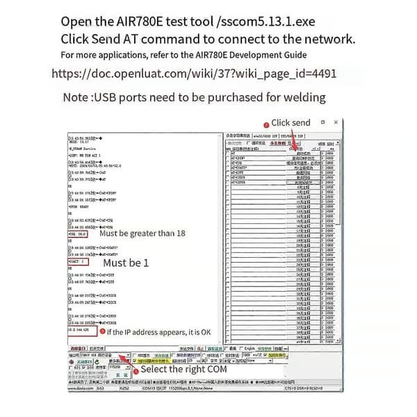 4G-modul Luat Air780E Full Netcom-modul Mini IoT seriell kommunikasjon datatransmisjon DTU multifunksjonsmodul