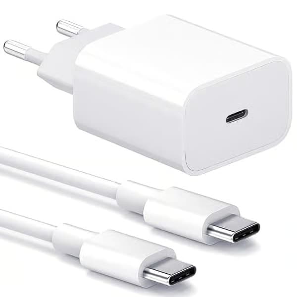 Oplader - Hurtigoplader 20W USB-C Adapter + Kabel 2m Hvid 2-pack USB-C