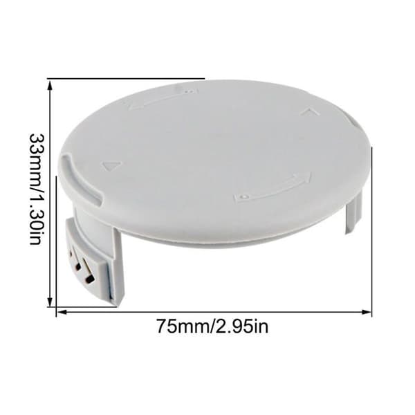 Sæt med 4 spolehætter til Ryobi One+ AC14RL3A græstrimmer – 75×33 mm, grå