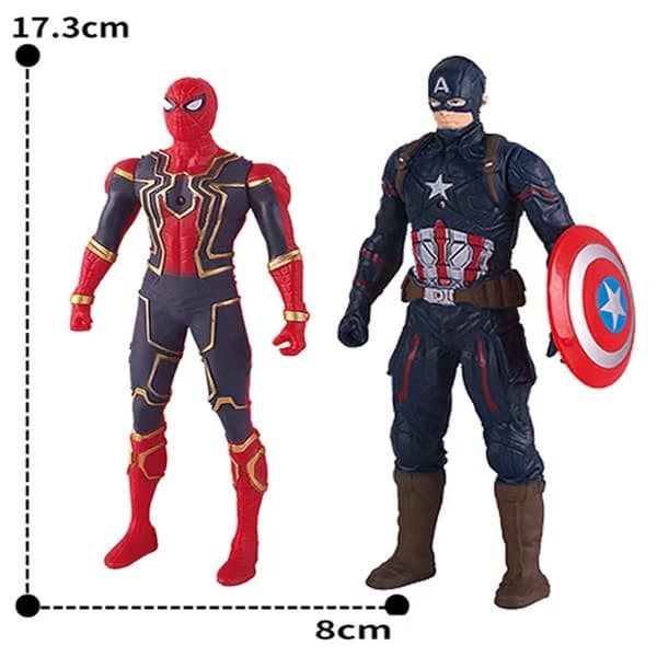 Avengers lysende figurer: Captain America, Spider-Man og Iron Man samleobjekter Spider-Man
