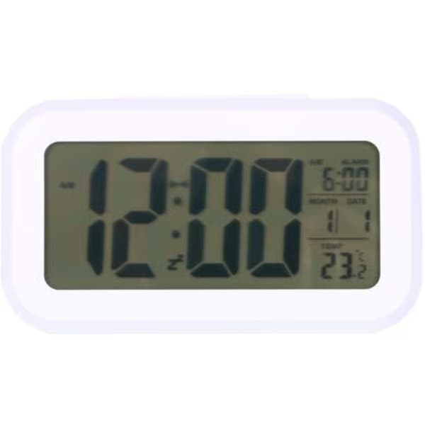 Jeffergarden LED-bakgrunnsbelyst digital vekkerklokke med slumrefunksjon, temperatur og kalender