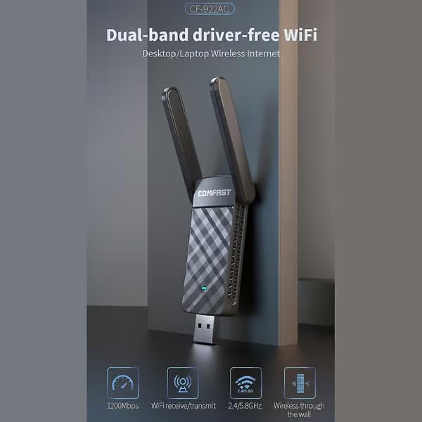 Wifi-mottaker for Windows XP USB Trådløst Wifi-kort Nettverksadapter 2,4g/5ghz