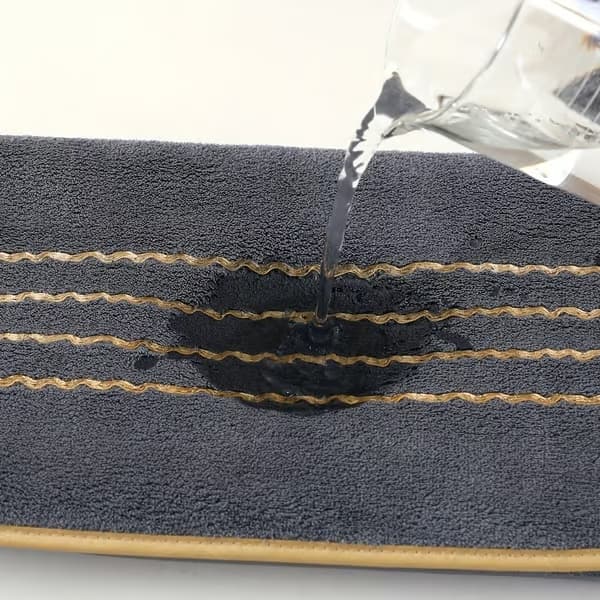 Lyxig handduksset med guldfärgade ränder i modern design - Rektangulära mikrofiberhanddukar lämpliga för hem, spa 6 st 【Hvid】